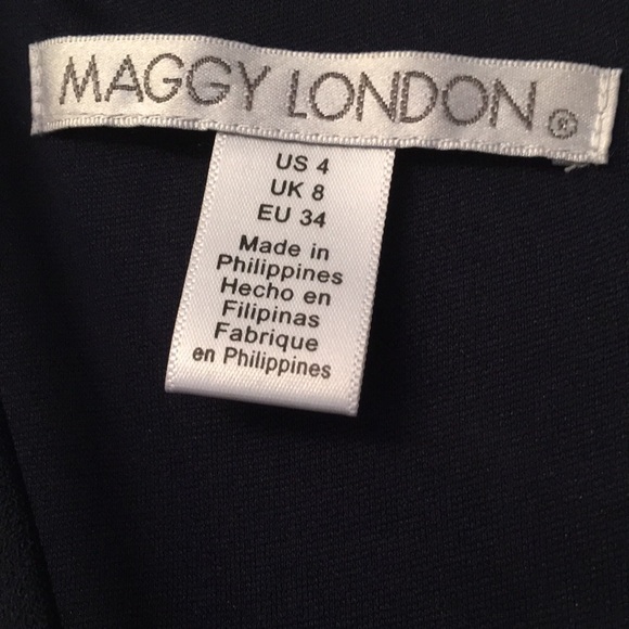 Maggy London Navy Blue Ruffle Strappy Midi Formal Dress 4 - Picture 3 of 7